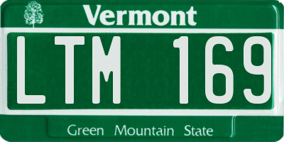 VT license plate LTM169
