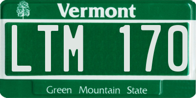 VT license plate LTM170