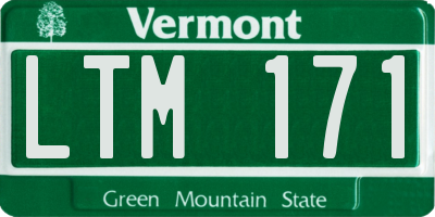 VT license plate LTM171