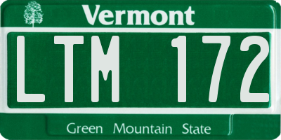VT license plate LTM172