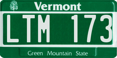 VT license plate LTM173