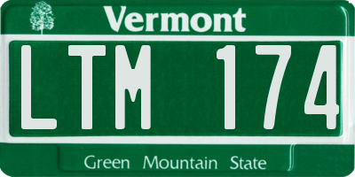 VT license plate LTM174