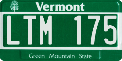 VT license plate LTM175