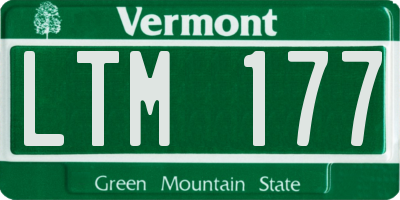 VT license plate LTM177