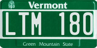 VT license plate LTM180
