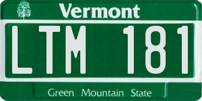 VT license plate LTM181