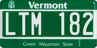 VT license plate LTM182