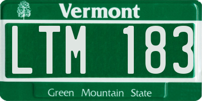 VT license plate LTM183