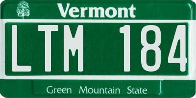 VT license plate LTM184
