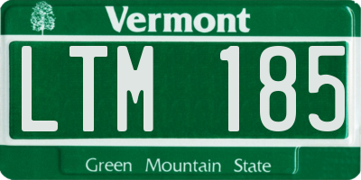 VT license plate LTM185