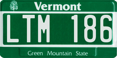 VT license plate LTM186