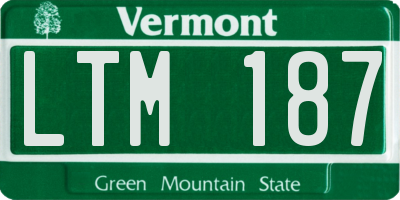 VT license plate LTM187