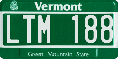 VT license plate LTM188
