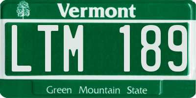 VT license plate LTM189