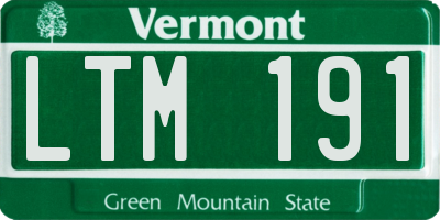 VT license plate LTM191