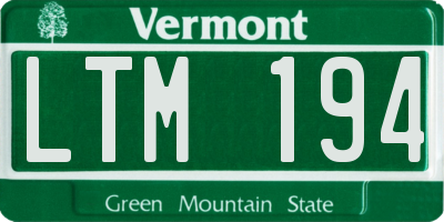 VT license plate LTM194