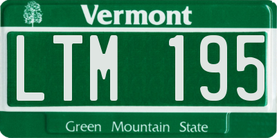 VT license plate LTM195
