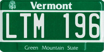 VT license plate LTM196
