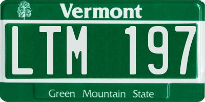 VT license plate LTM197