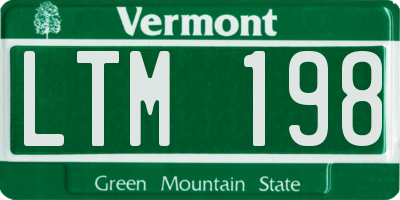 VT license plate LTM198