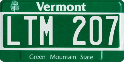 VT license plate LTM207