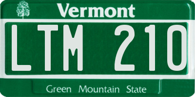 VT license plate LTM210