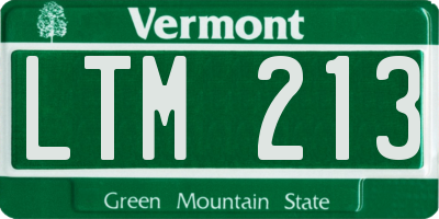VT license plate LTM213
