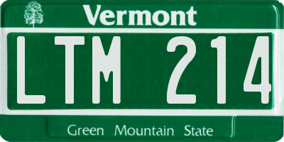 VT license plate LTM214
