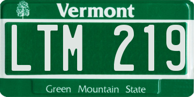 VT license plate LTM219