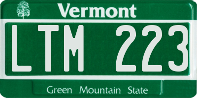 VT license plate LTM223
