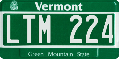 VT license plate LTM224