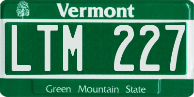 VT license plate LTM227