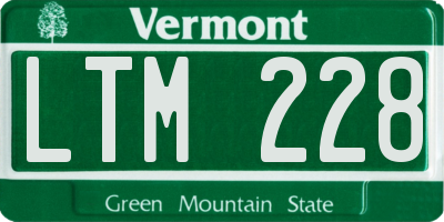 VT license plate LTM228