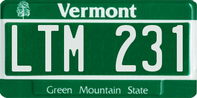 VT license plate LTM231