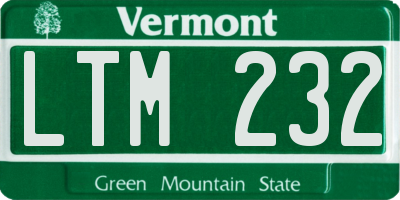 VT license plate LTM232