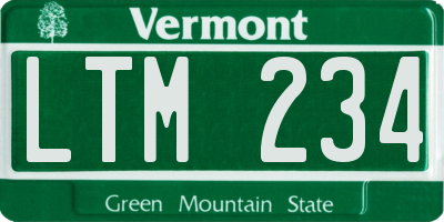 VT license plate LTM234