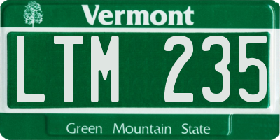 VT license plate LTM235