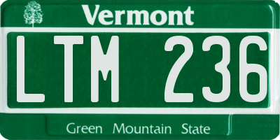 VT license plate LTM236