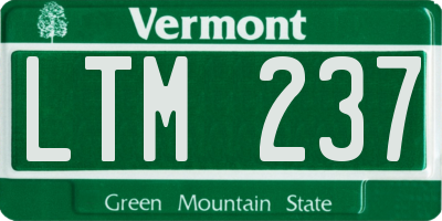 VT license plate LTM237