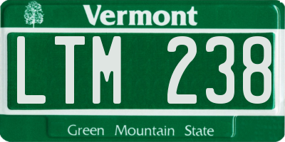 VT license plate LTM238