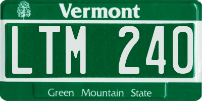 VT license plate LTM240