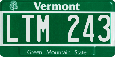 VT license plate LTM243