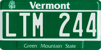 VT license plate LTM244
