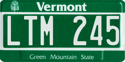 VT license plate LTM245