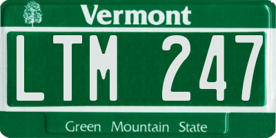 VT license plate LTM247