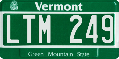 VT license plate LTM249