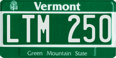 VT license plate LTM250