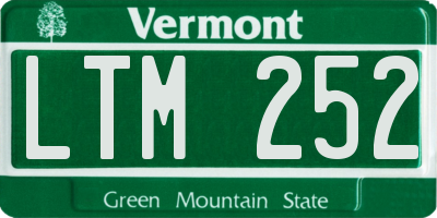 VT license plate LTM252