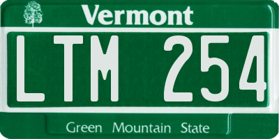 VT license plate LTM254