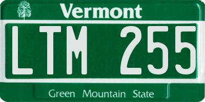 VT license plate LTM255